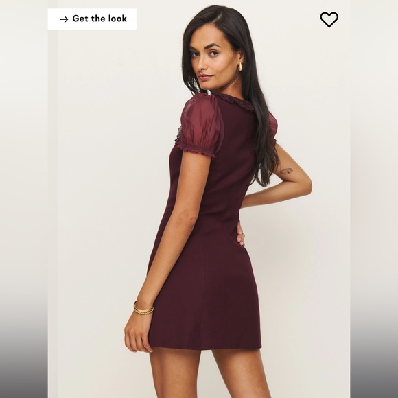 Reformation Burgundy Puff Sleeve Dress - Picture 8 of 10